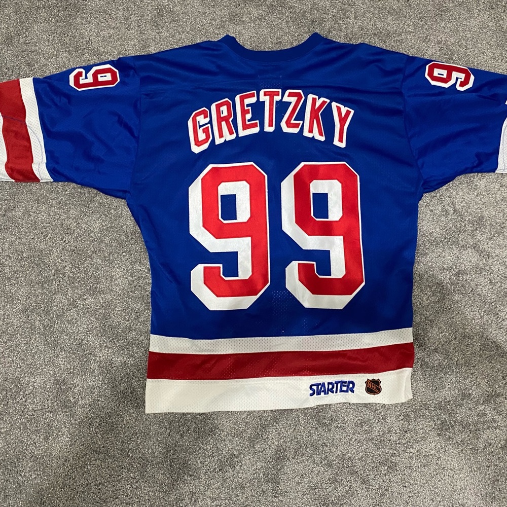 Rangers Blue authentic jersey. Starter 52. Gretzky 99 - $250 - Picture 2 of 4